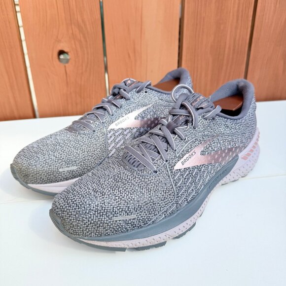 Brooks Adrenaline 21 Mens Running Shoes Grey Size 10 - Picture 2 of 8